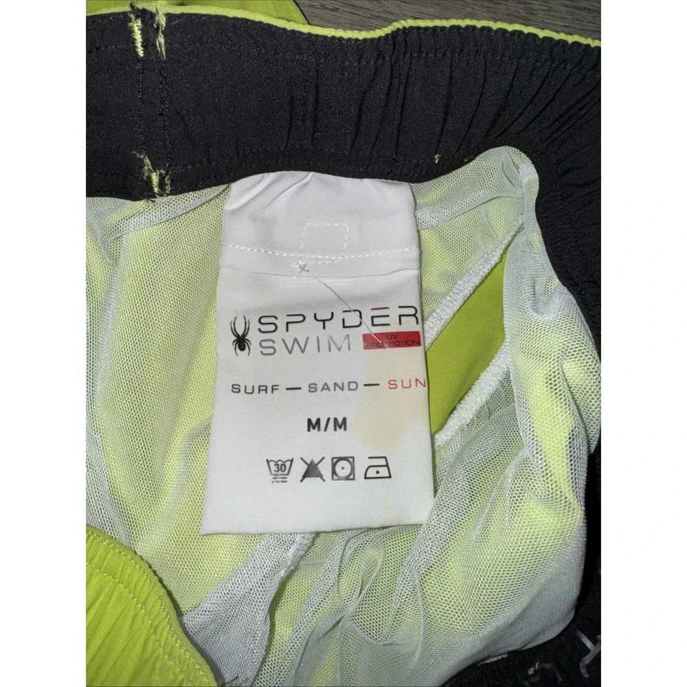 Spyder Swim Lime Eboard Brief Lined Trunks Board Shorts Men's Medium